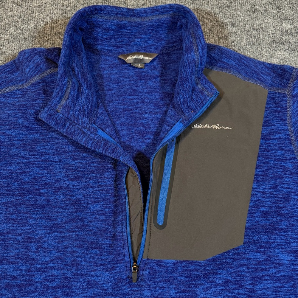 Eddie Bauer First Ascent Men's 1/2 Zip Lightweight Fleece Pullover L Blue - Picture 3 of 10